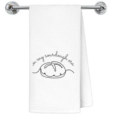 Imagem de Exqcom Toalhas de cozinha minimalistas engraçadas para assar massa fermentada, presentes para amantes de padeiros, toalhas de chá para cozinha, decoração de padaria, in My Sourdough Era, toalha de mão