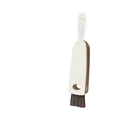 Imagem de Escova de limpeza 3 em 1 para cafeteira, escova multifuncional com cerdas e ferramenta de limpeza para manutenção de máquina de café (branca)