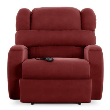 Imagem de Poltrona Do Papai Sala De Cinema Reclinável Manchester Controle Elétrico Usb Veludo Vermelho