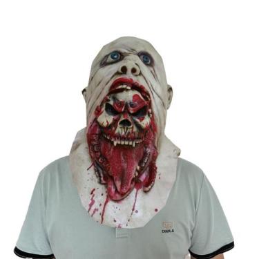 Imagem de Resina de terror para máscara de zumbi com boca larga, crânio e língua