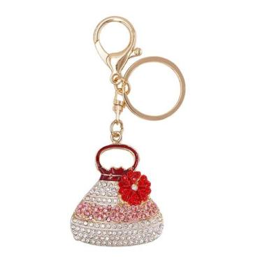 Imagem de Bolsa de chaveiro, fofos detalhes em strass, elegante - Yiweisai