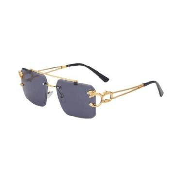 Imagem de Óculos De Sol Leopard Sem Aro Com Lentes Gradientes UV400, Ponte Dupla