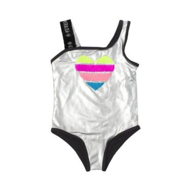 Imagem de Maiô Infantil Com Estampa De Coração Em Lantejoulas Para Meninas, Roup