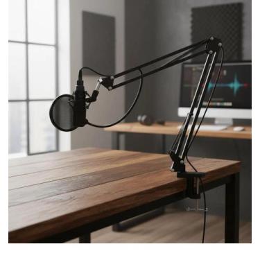 Imagem de Suporte microfone mesa articuado 35aklx - KLX Qualidade e Inovação