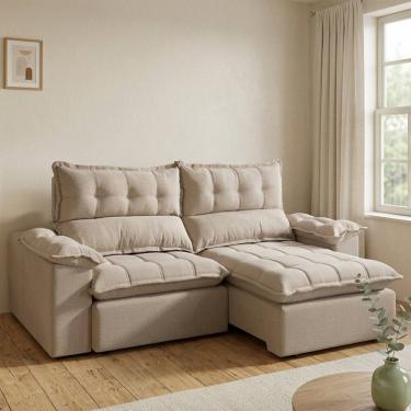 Imagem de Sofá Retrátil e Reclinável 3 Lugares 230cm Davidia Espresso Móveis Areia