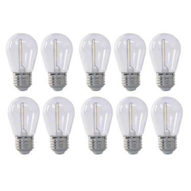 Imagem de Kit com 10  Lâmpada de Filamento Bolinha S14 E27 LED 1W Âmbar 2400K Pa