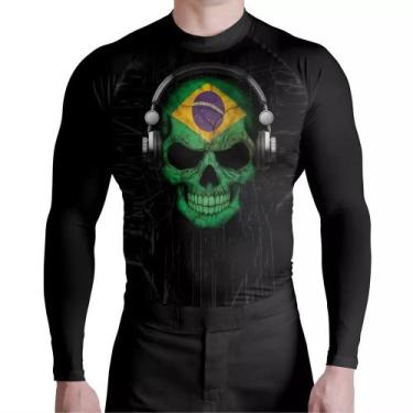 Imagem de Rash Guard Skull Brasil Atlética, Preto, GG2