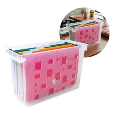 Imagem de Arquivo Cristal Com 6 Pastas Suspensa Coloridas A4 Dello