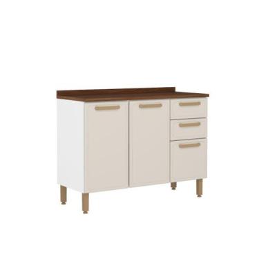 Imagem de Balcão Cozinha Aço c/ Tampo 3 Ptas 2 Gav Essência Bertolini, Areia/Bra