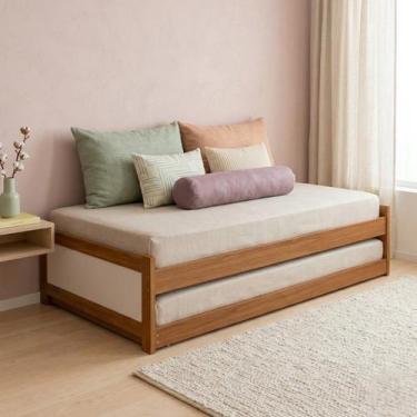 Imagem de Bibox Cama Bicama Solteiro Madeira Maciça Reforçada Com Cama De Baixo 