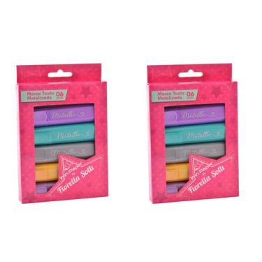 Imagem de Kit Marca Texto Metalizado com 6 Cores e 2 unidades - Win Paper