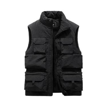 Imagem de Jaqueta De Trabalho Masculina Slim Fit Em Fleece Sem Mangas, Corta-Ven