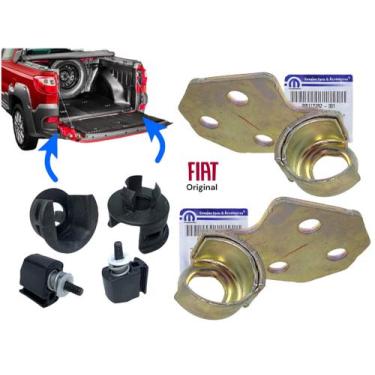 Imagem de Par de Dobradiça Tampa Traseira + Buchas Fiat Strada 2008 a 2020 FIAT 