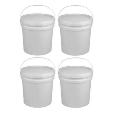 Imagem de Kit 4 Baldes Plástico Alimentício 20 Litros Multiuso C/tampa - Jaguar