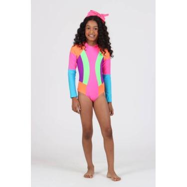 Imagem de Maiô body siri kids manga longa infantil bela l euforia 40008, Colorid