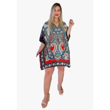 Imagem de Bata Kaftan Indiana Saída De Praia Plus Size - Cod. 8030 - Aleci Fashi