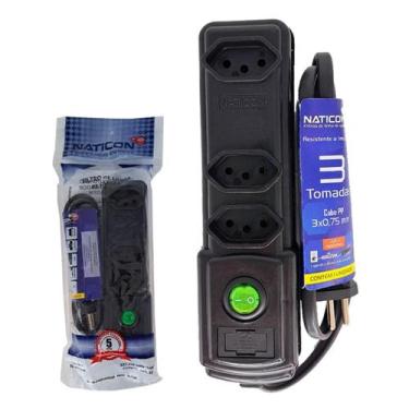 Imagem de Filtro linha naticon 3 tomadas 2p+t preto