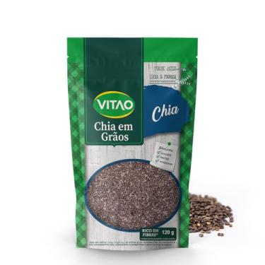 Imagem de VITAO Chia em Grãos 120g – Fonte de Fibras, Proteínas, Ômega-3, Antioxidantes e Sem Glúten