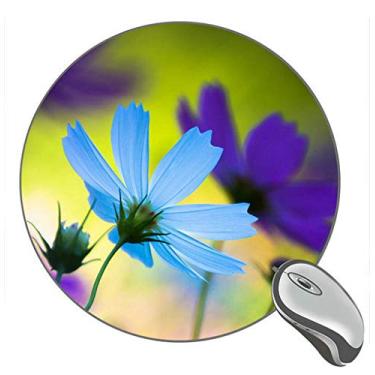 Imagem de Mouse pad de borracha para jogos Blue Flower Petals Close up redondo
