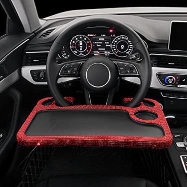 Imagem de Bandeja para volante de carro, bandeja universal para volante de mesa, suporte para laptop (Diamante vermelho)
