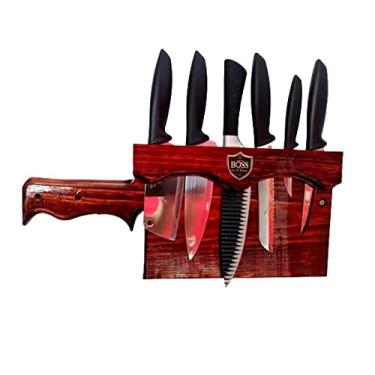 Imagem de Porta Facas em Madeira maciça de parede cor: Mogno