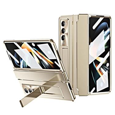 Imagem de Estojo blindado à prova de choque para Samsung Galaxy Z Fold 4 360 Protetor de tela cheia Matte PC Phone Cover para Z Fold 3 5G, ouro, para galaxy Z Fold 4