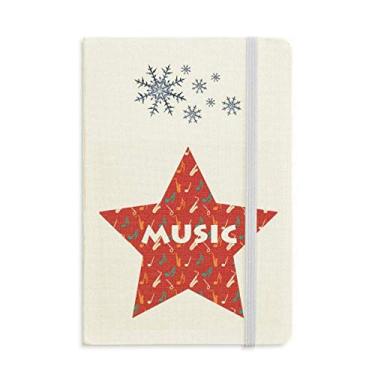 Imagem de Caderno de notas musicais para saxofone vermelho grosso flocos de neve inverno