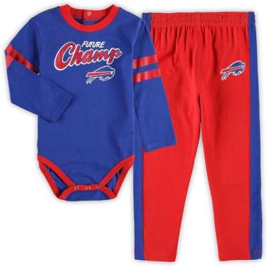 Imagem de Outerstuff Conjunto de body e calça de body de 2 peças para recém-nascidos NFL Little Kicker (Buffalo Bills, 3-6 meses)