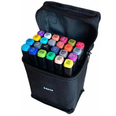 Imagem de Canetinhas Coloridas Kit 24 Unidades Estojo Escolar - RELET