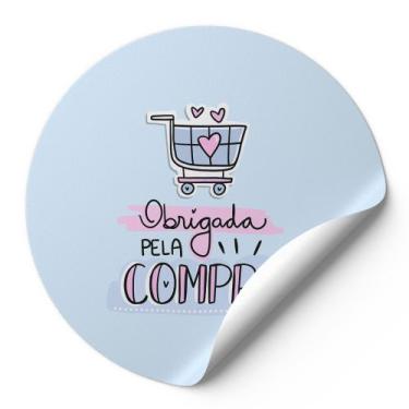 Imagem de 120 Etiquetas Auto Colante Adesivos Redondos Obrigada Pela Compra Fund