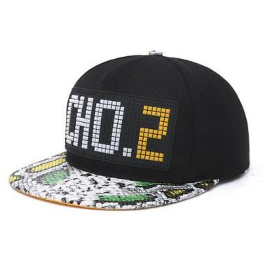 Imagem de Boné Unissex  Hip-Hop Com Estampa De Snapback RANAWELLA - ElaShopp