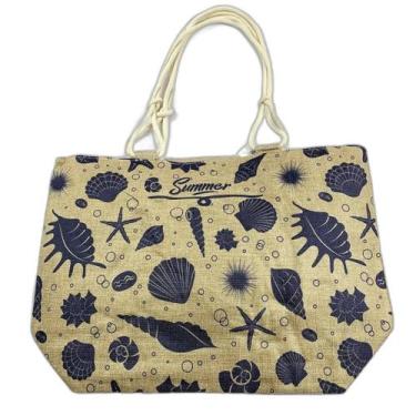 Imagem de Bolsa Feminina De Praia Sacola Grande Com Forro Fundo Do Mar Oceano - 