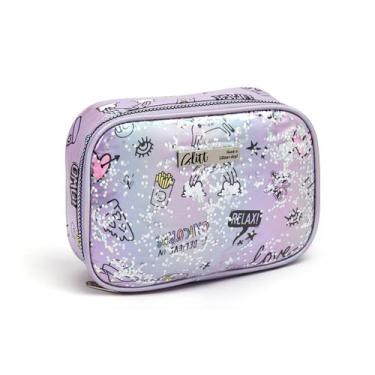 Imagem de Estojo Box Feminino Holográfico Glitter Espaçoso Escolar - Seanite, Ro
