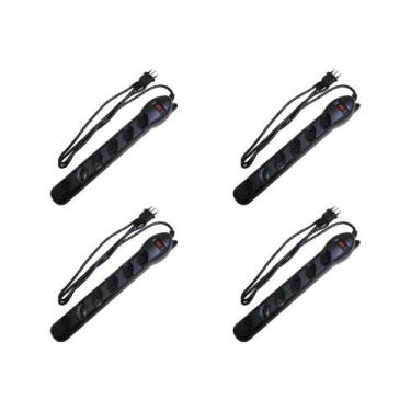 Imagem de Kit C/4 - Filtro Linha Qualitronix 6 Tomada  Bivolt Preto, Bivolt