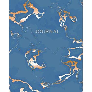 Imagem de Journal: Ocean Blue Marble and Faux Gold - Dotted Bullet Grid Journal (8 x 10 inches) - 120 Dot Pages