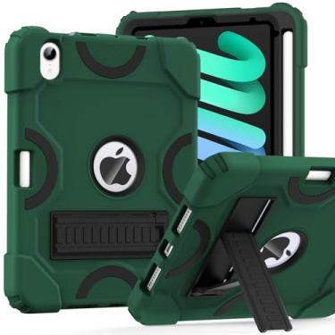 Imagem de Cantis Capa para iPad Mini 7 A17 Pro 2024/iPad Mini 6 2021 8,3 polegadas, capa resistente à prova de choque para iPad Mini 7ª/6ª geração com suporte de lápis, verde alpino