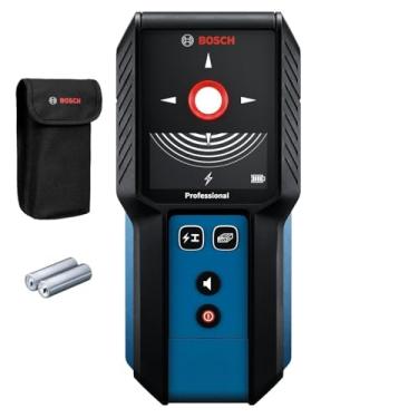 Imagem de BOSCH GMS120-27 Scanner de parede e localizador de pinos, detecta madeira, metal e fios ativos atrás de sua parede - Inclui 2 pilhas AA e bolsa