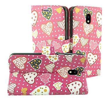 Imagem de Z-GEN - Galaxy J3 2018 J3 Star/Achieve/Aura/Orbit, Sol3, Express Prime 3, Amp Prime 3, J3 V J3V 3ª geração J337 - Capa carteira flip de imagem para Samsung + película de vidro temperado, ZD04 Lovely Heart