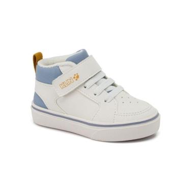Imagem de Tênis Cano Médio Klin Branco e Azul Estilo e Conforto-Masculino