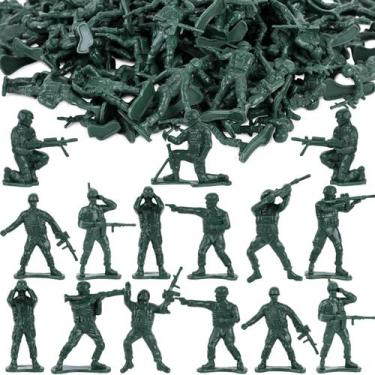 Imagem de Figuras de plástico verdes Toy Soldiers MCPINKY 100 unidades