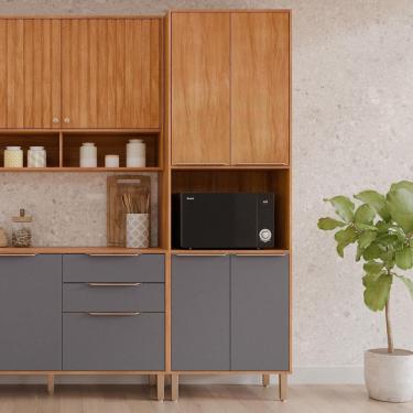 Imagem de Torre Quente 4 Portas 1 Nicho para Forno ou Microondas  Cinamomo/Titânio