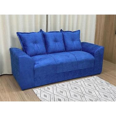 Imagem de Sofá 3 Lugares Azul 410 Modelo Porto - Alpoim