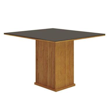 Imagem de Mesa De Jantar Napoli 90x90 Reto Freijó Decor Chumbo - Leifer Móveis