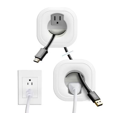 Imagem de Kit de gerenciamento de cabos de parede com acessório de broca de serra de furo - Inclui gerenciamento de cabos de alimentação e baixa tensão - Esconder fios de TV para TVs montadas na parede