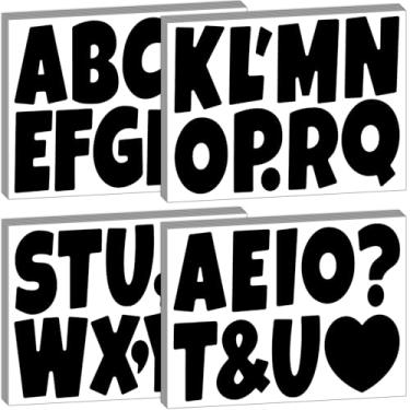 Imagem de Bemeol Letras para quadro de avisos, 294 peças, adesivos de letras de 10 cm, letra recortada do alfabeto para exibição de quadro de avisos, decoração de sala de aula em casa (preto)