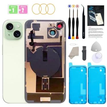 Imagem de GUPFIX Substituição de vidro traseiro para iPhone 15 com ferramentas Repir, tampa traseira de grande orifício de substituição de vidro todas as operadoras com adesivo pré-instalado e kits de