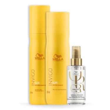 Imagem de Wella Sun Sh 250ml + Leave-in 150ml + Oleo Light 100ml - Wella profiss