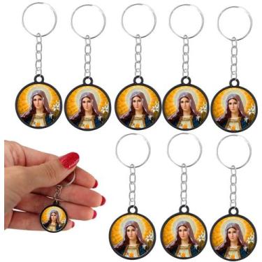 Imagem de 20 Chaveiros Imaculado Coração de Maria Catolico Religiosa - Tudo em M