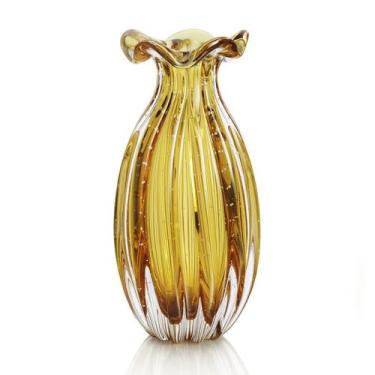 Imagem de Vaso Trouxinha Em Cristal Murano Âmbar - São Marcos 24cm