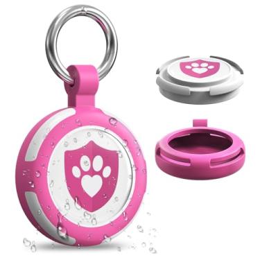 Imagem de ilFindYou Suporte impermeável para AirTag Apple Air Tag, acessórios para chaveiros, rosa vermelha